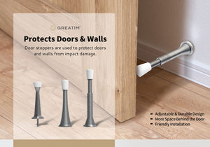 GREATIM Adjustable Door Stop - Protects your doors & walls and away form the noise.