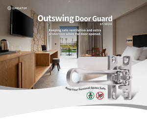 Greatim Outswing Door Guard SD101 -The The smartest optionfor outswing door security, which keeps safe ventilation and extra protection when the door opened.