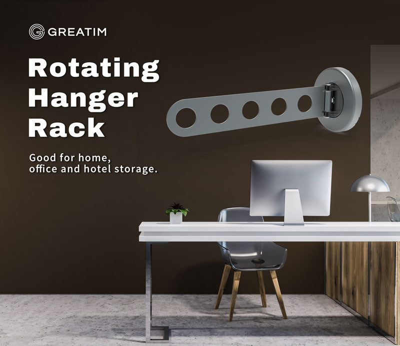 GREATIM Rotating Hanger Rack/Cubicle Wall Hook-Elegant Storage Solutions for Home, Office or Other Indoor Spaces.
