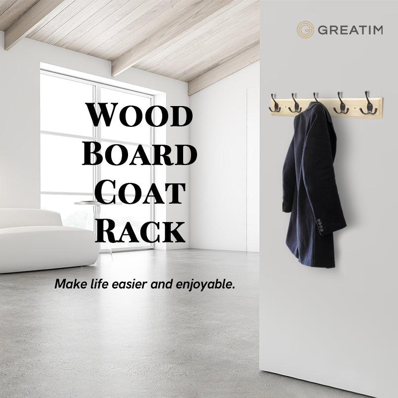 GREATIM's wood board coat racks. Save your space, make life easier and enjoyable.