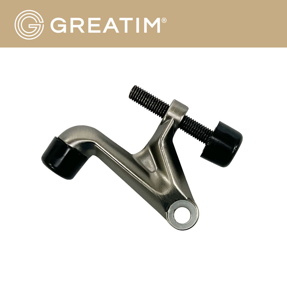 Greatim GT-FP401 4 Pack Hinge Pin Door Stopper,Adjustable Heavy Duty Door Stopper with Rubber Bumper Tips, Antique Nickel