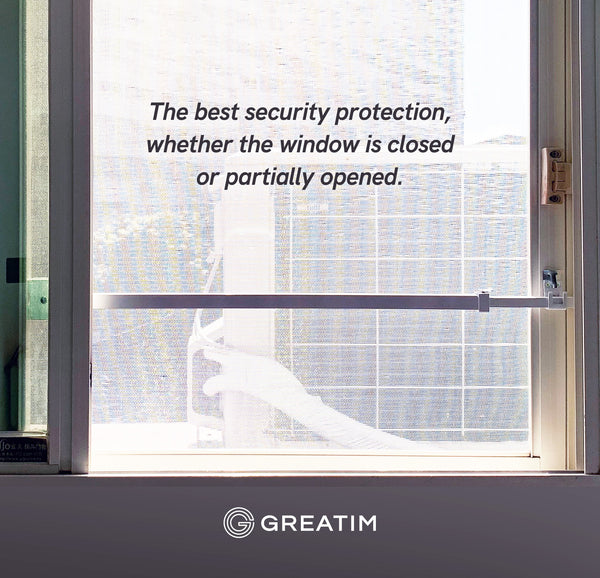 Sliding Door Security Bar, Quick and Trouble Free Installation, Childproof/Pet Proof Anti-Lift Lock, Greatim GT-DB003