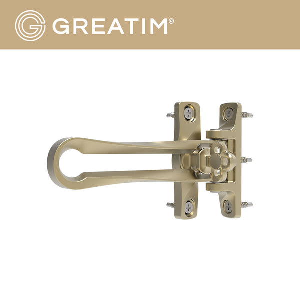 Greatim GT-SD101 Out-Swing Bar, Door Lock, Reinforcement Guard, Childproof, Extra Home Security, Zinc Alloy, Matte Silver